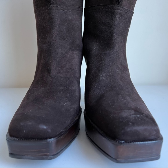 Like New 7 - STUART WEITZMAN Boots Mid Calf Short Boots Platform Suede - Picture 7 of 15